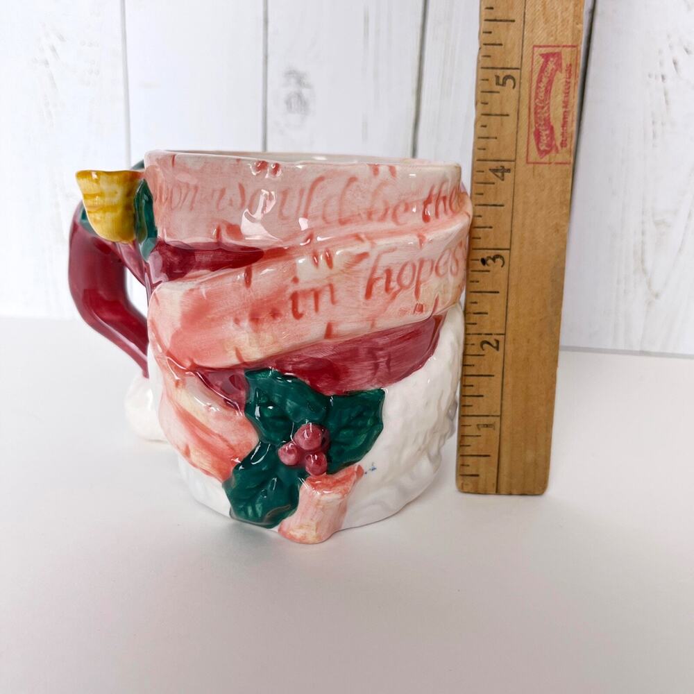(2) Santa St Nicholas Ceramic Mug Cup Christmas Pipe Handpainted Papel Freelance - Picture 9 of 9